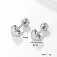 1 Pair Sweet Simple Style Heart Shape Plating 201 Stainless Steel 18K Gold Plated Ear Studs main image 9