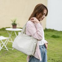 Women's Vintage Style Solid Color Canvas Shopping Bags main image 1