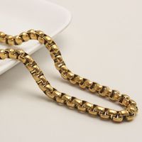 Lässig Hip Hop Einfacher Stil Einfarbig Rostfreier Stahl Überzug Vergoldet Halskette sku image 25