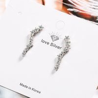 1 Paire Style Ig Star Incruster Le Cuivre Zircon Boucles D'oreilles main image 3