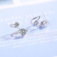 1 Pair Commute Heart Shape Plating Inlay Copper Zircon White Gold Plated Ear Studs main image 4