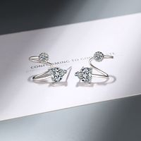 1 Pair Commute Heart Shape Plating Inlay Copper Zircon White Gold Plated Ear Studs main image 5