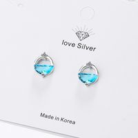1 Pair Simple Style Round Plating Inlay Copper Zircon White Gold Plated Ear Studs main image 1