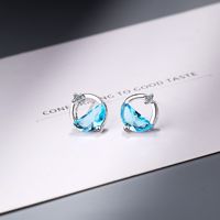 1 Pair Simple Style Round Plating Inlay Copper Zircon White Gold Plated Ear Studs main image 5