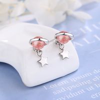 1 Pair Simple Style Star Plating Crystal White Gold Plated Drop Earrings main image 3