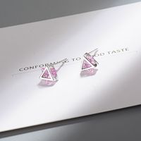 1 Pair Simple Style Triangle Plating Inlay Copper Zircon 24k Gold Plated White Gold Plated Ear Studs main image 3