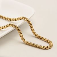 Lässig Hip Hop Einfacher Stil Einfarbig Rostfreier Stahl Überzug Vergoldet Halskette sku image 21