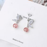 1 Pair Ig Style Sweet Butterfly Crystal Plating Inlay Copper Zircon Drop Earrings main image 3