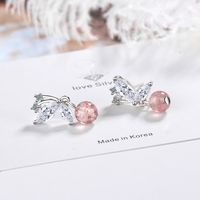 1 Pair Ig Style Sweet Butterfly Crystal Plating Inlay Copper Zircon Drop Earrings main image 4