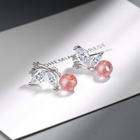 1 Pair Ig Style Sweet Butterfly Crystal Plating Inlay Copper Zircon Drop Earrings main image 5