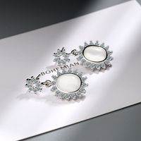 1 Pair Ig Style Simple Style Oval Plating Inlay Copper Opal Zircon Drop Earrings main image 5