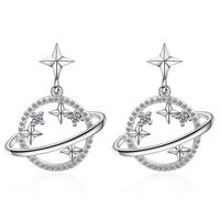 1 Pair Ig Style Star Plating Hollow Out Inlay Copper Zircon Drop Earrings main image 6