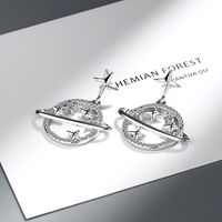 1 Pair Ig Style Star Plating Hollow Out Inlay Copper Zircon Drop Earrings main image 3