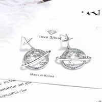 1 Pair Ig Style Star Plating Hollow Out Inlay Copper Zircon Drop Earrings main image 4