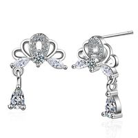 1 Pair Sweet Water Droplets Plating Hollow Out Inlay Copper Zircon Drop Earrings main image 6