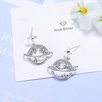1 Pair Ig Style Star Plating Hollow Out Inlay Copper Zircon Drop Earrings main image 5