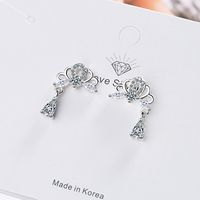 1 Pair Sweet Water Droplets Plating Hollow Out Inlay Copper Zircon Drop Earrings main image 1