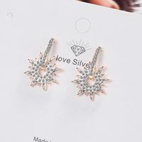 1 Pair Ig Style Shiny Star Plating Inlay Copper Zircon White Gold Plated Drop Earrings main image 4