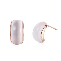 1 Pair Simple Style C Shape Inlay Copper Opal Ear Studs main image 6