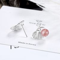 1 Pair Simple Style Classic Style Shell Inlay Copper Zircon Ear Studs main image 4