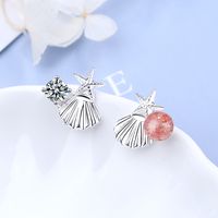1 Pair Simple Style Classic Style Shell Inlay Copper Zircon Ear Studs main image 1