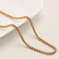 Lässig Hip Hop Einfacher Stil Einfarbig Rostfreier Stahl Überzug Vergoldet Halskette sku image 8