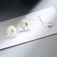 1 Pair Simple Style Classic Style Flower Plating Copper Gold Plated Ear Studs main image 3