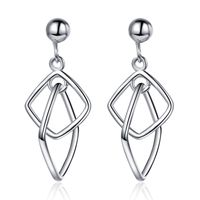 1 Pair Simple Style Rhombus Plating Copper Drop Earrings sku image 1