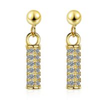 1 Pair Lady Solid Color Plating Inlay Copper Zircon 24k Gold Plated White Gold Plated Drop Earrings main image 3