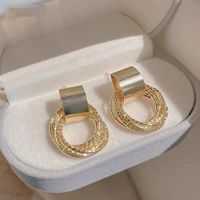1 Pair Casual Simple Style Circle Plating Alloy Gold Plated Drop Earrings main image 1