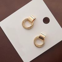 1 Pair Casual Simple Style Circle Plating Alloy Gold Plated Drop Earrings main image 5