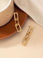 1 Pair Simple Style Solid Color Metal Drop Earrings main image 1