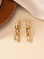 1 Pair Simple Style Solid Color Metal Drop Earrings sku image 1
