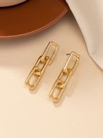 1 Pair Simple Style Solid Color Metal Drop Earrings main image 5