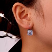 1 Pair Ig Style Simple Style Star Water Droplets Flower Plating Inlay Copper Zircon White Gold Plated Drop Earrings Ear Studs main image 4
