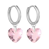 Simple Style Heart Shape Copper Drop Earrings Plating Artificial Crystal Copper Earrings sku image 8