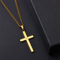 Rock Classic Style Cross Stainless Steel Unisex Pendant Necklace main image 2
