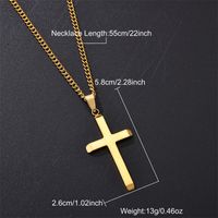 Rock Classic Style Cross Stainless Steel Unisex Pendant Necklace sku image 2