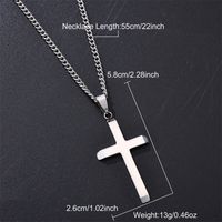 Rock Classic Style Cross Stainless Steel Unisex Pendant Necklace sku image 1