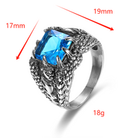 Punk Skull Dragon 304 Stainless Steel Inlay Zircon Men'S Wide Band Rings main image 6
