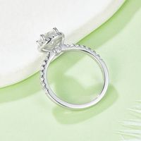 Ig Style Shiny Round Sterling Silver Gra Plating Inlay Moissanite Rhodium Plated Silver Plated Rings main image 6