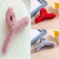 Women's Elegant Simple Style Solid Color Rabbit Fur Plastic Handmade Plush Hair Claws main image 3