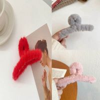 Women's Elegant Simple Style Solid Color Rabbit Fur Plastic Handmade Plush Hair Claws main image 4