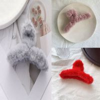 Women's Elegant Simple Style Solid Color Rabbit Fur Plastic Handmade Plush Hair Claws main image 5