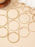 7 Pairs Exaggerated Simple Style Circle Iron Hoop Earrings main image 5