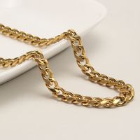 304 Stainless Steel 18K Gold Plated Hip-Hop Rock Punk Plating Solid Color Necklace main image 4