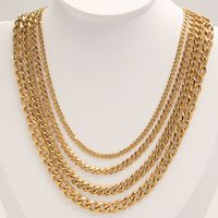 304 Stainless Steel 18K Gold Plated Hip-Hop Rock Punk Plating Solid Color Necklace main image 1