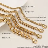 304 Stainless Steel 18K Gold Plated Hip-Hop Rock Punk Plating Solid Color Necklace main image 2