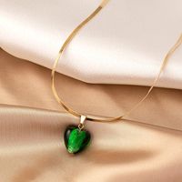 Ig Style Retro Commute Heart Shape Artificial Crystal Alloy Plating Women's Pendant Necklace main image 1