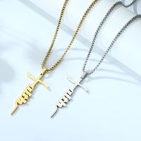 Hip-hop Vintage Style Rock Cross Stainless Steel Plating 14k Gold Plated Pendant Necklace main image 1